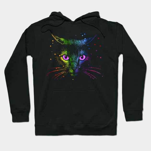 Rainbow drop Cat Face Hoodie by meownarchy